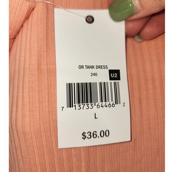 Ophelia Roe Peach Ribbed Tank Maxi Dress Women's Size Large - Picture 5 of 8